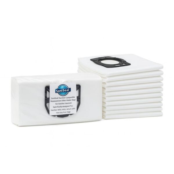 SaniSeal Karcher Compatible 10 Pack Fleece Vacuum Bags (KFI 487 for MV WD)