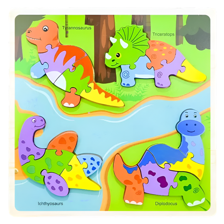Wooden Jigsaw Puzzles for Toddlers - Educational & Colourful Image