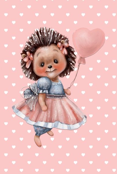 Wall Art: Cute Hedgehog Girl Printed Poster