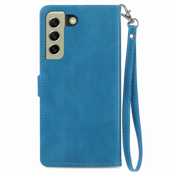 Zipper Wallet Emboss Leather Case Compatible With Samsung Galaxy S21 Cover