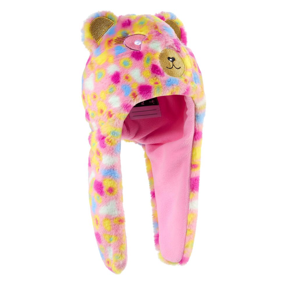 Wedze Children's Ski Hat - Peruvian Bear - Pink Blue Yellow