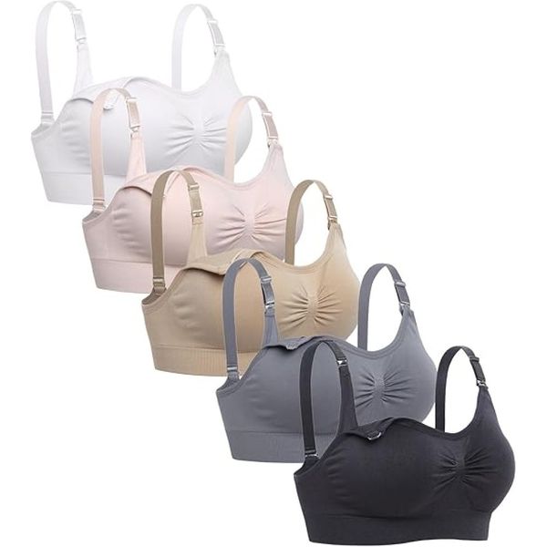 Women's Wirefree Stretchy Nursing Bra Pack of 5-M