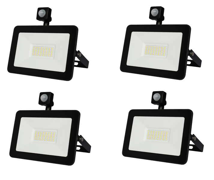 JB Luxx High Quality 50W LED Flood Light with Motion Sensor - Set of 4