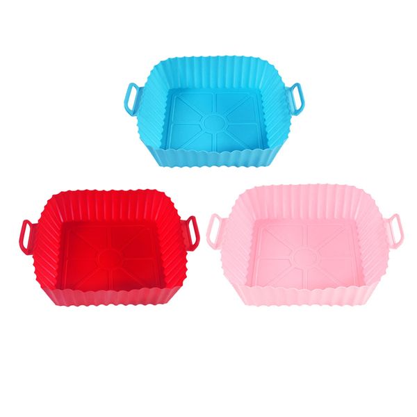 High Temperature Resistant Foldable Air Fryer Silicone Baking Pan Pad-3 Piece