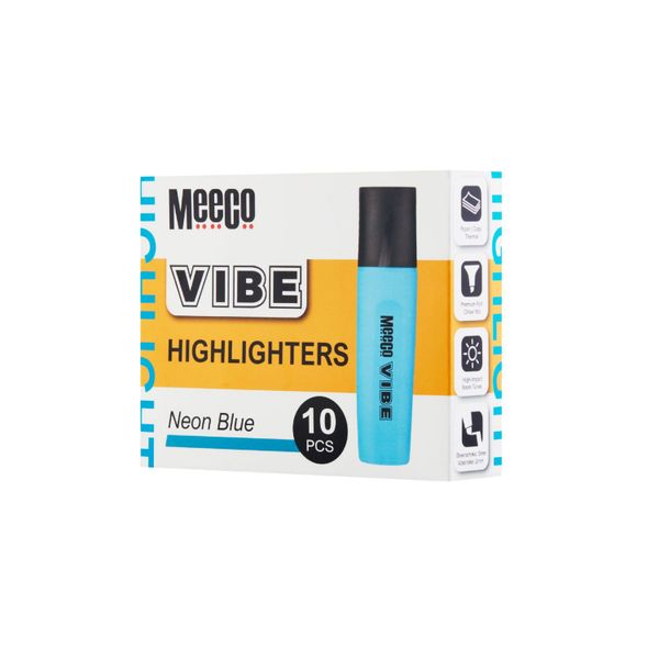 Meeco VIBE Signature Highlighters Blue Pack of 10
