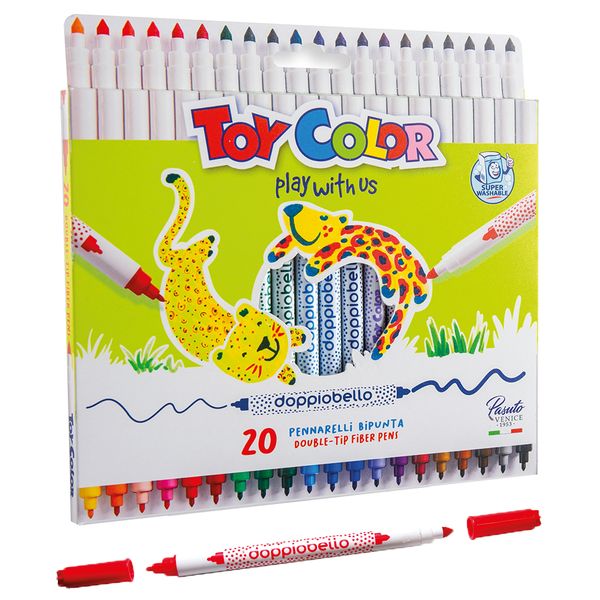 Toy Color Double-Sided Fibre Pens: 20 Colours