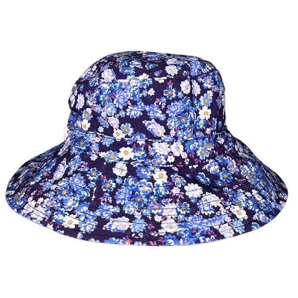 Blue Flowers Kids Bucket Sun Hat