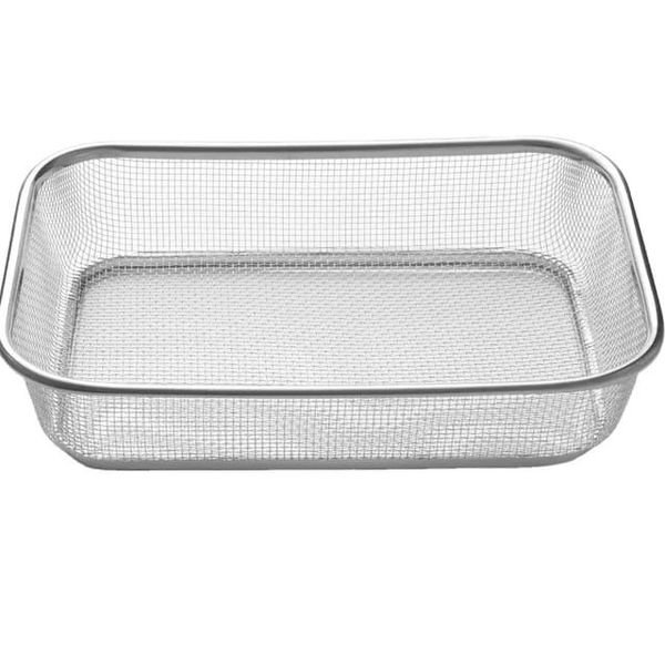 Stainless Steel Colander Strainer Rectangle Basket Vegetable Fruit Food
