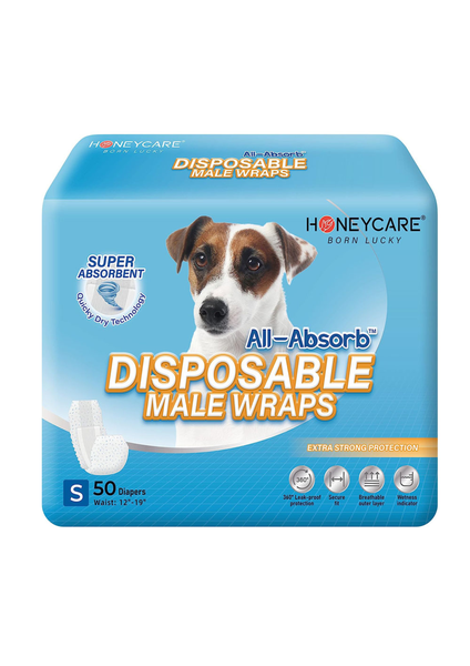 HONEYCARE All-Absorb Male Dog Wrap Small