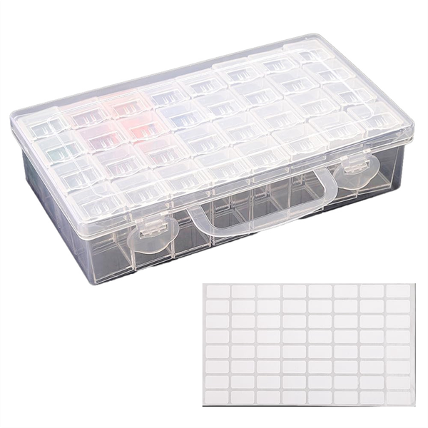 32 Grids Diamond Painting Drill Storage Containers,with Label