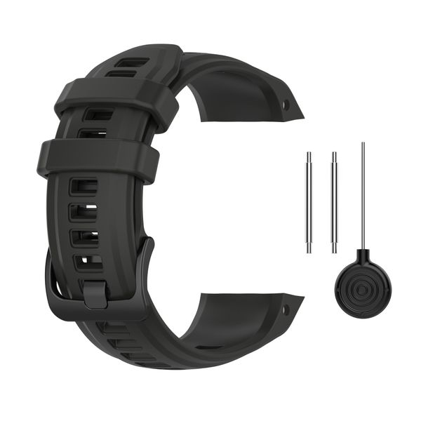 Compatible Silicone Band For Garmin Instict 2s-Black