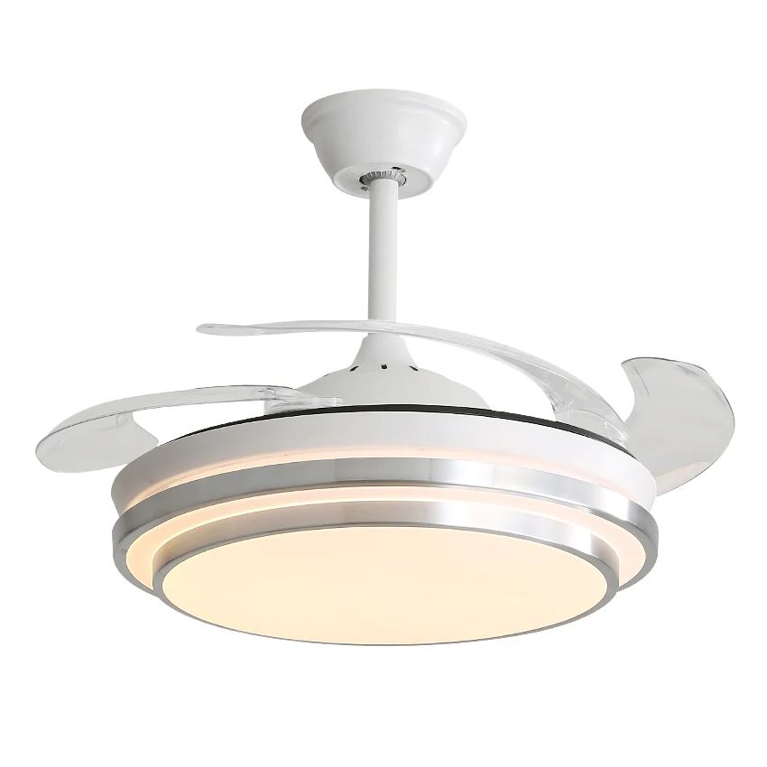 Retractable Ceiling Fan With 3 LED Light Colours - EMS
