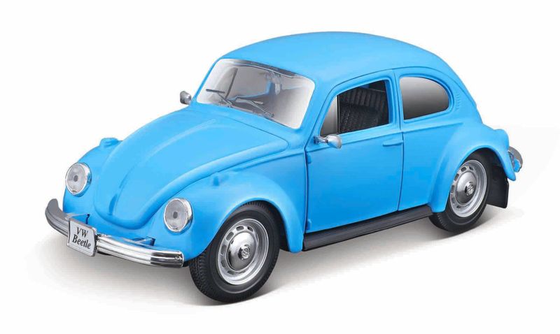 Maisto 1/24 Volkswagen Beetle Assembly Kit - Blue - 14cm Long