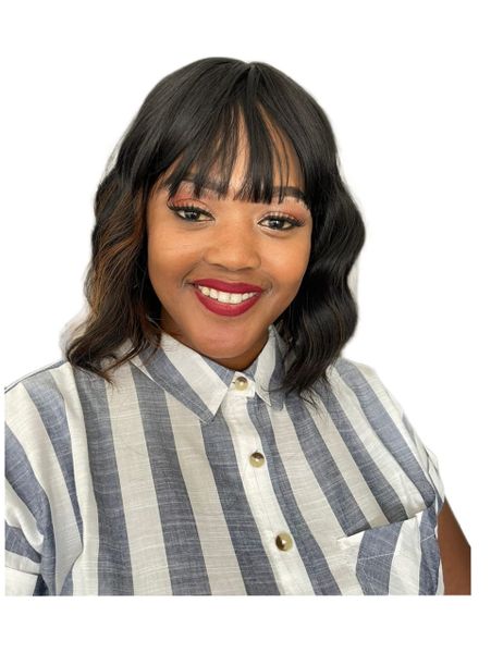 Synthetic 14 inch Wig- Wavy Bob with Fringe