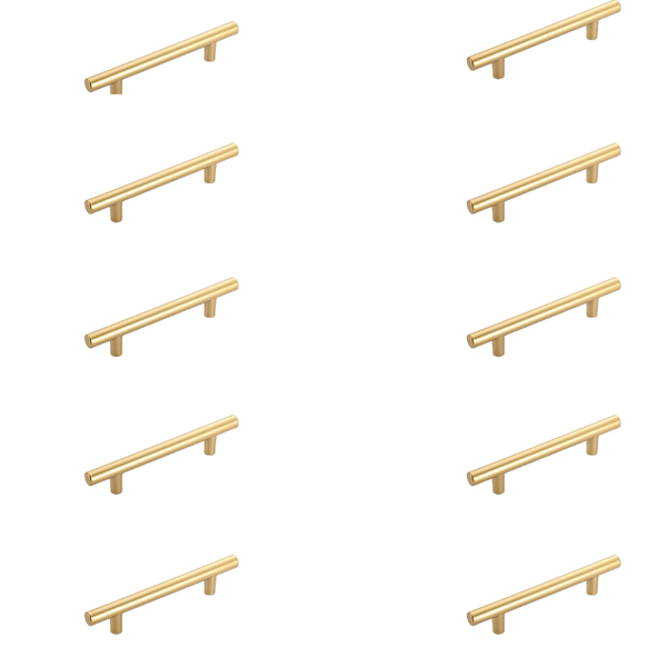 Aluminum Alloy Pull Handle For Wardrobes &amp; Drawers - Gold - 10 Pack