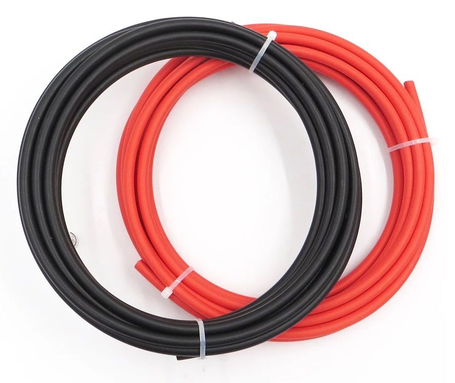Solar PV Cable 4mm Red And Black - 5 Meter 2 Pack