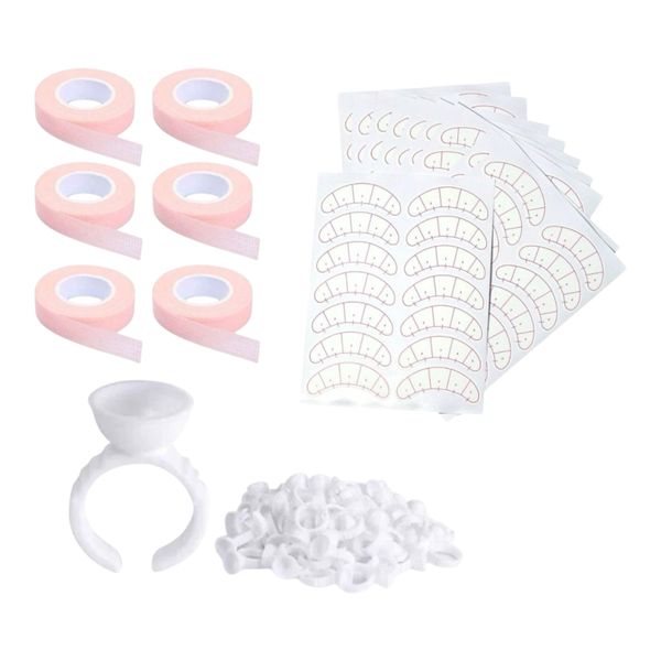 Lash Extensions Kit - Micropore Tape, Eye Sticker Patch, Glue Rings
