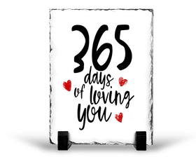 365 Days Of Loving 1st Anniversary Boyfriend Girlfriend Gift Rock Slate
