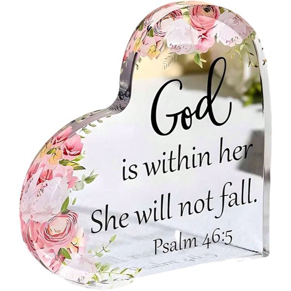 God is within her she will not fail acrylic desktop stand