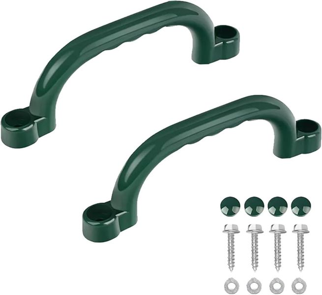 Plastic Climbing Grab Handles, 2 Pack, Green Safety Hand Grips for Kids