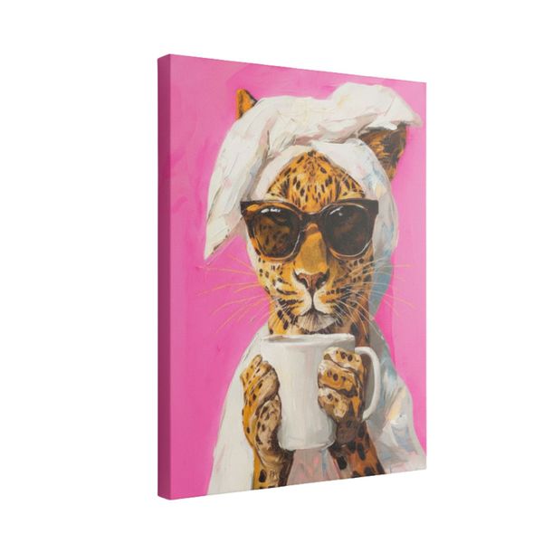 DIY Number Painting Kit - Framed Mounted Canvas. Funky Cheetah