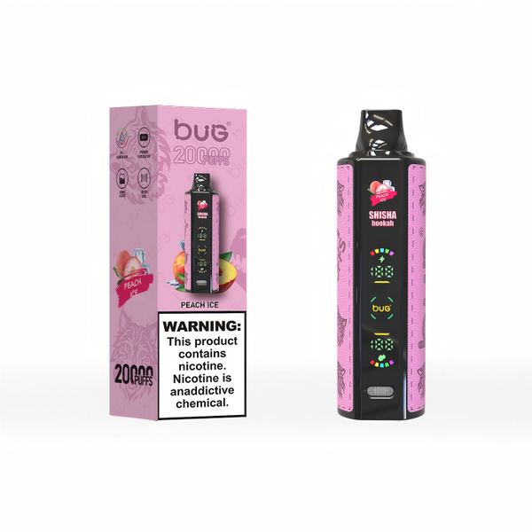 Large Screen 20,000 Puff Rechargeable Disposable -Peach Ice
