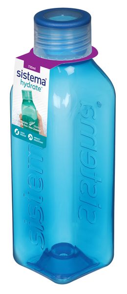 Sistema - 725ml Medium Square Bottle - Blue