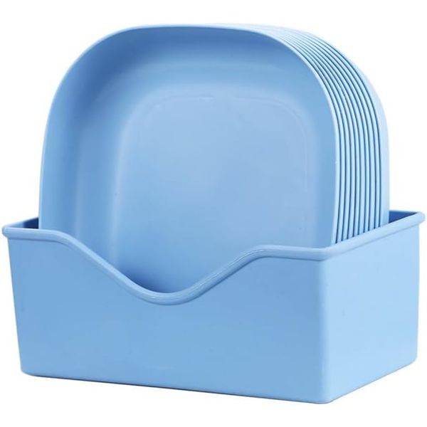 Set of 10 Small Base Plates household Wheat Straw Deepened Plastic Trays