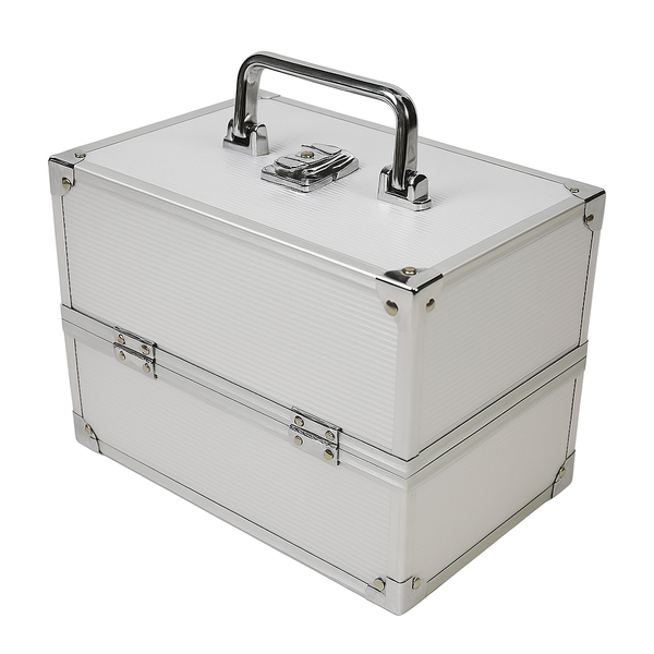 Cosmetic Case with Red Velvet Inner - Silver Lined