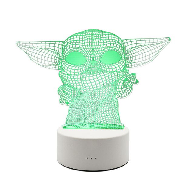 3D LED: Baby Yoda Optical Illusion Lamps Light - Smart Touch - Remote