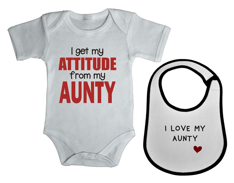 I get my Attitude from my Aunty baby grow &amp; bib combo
