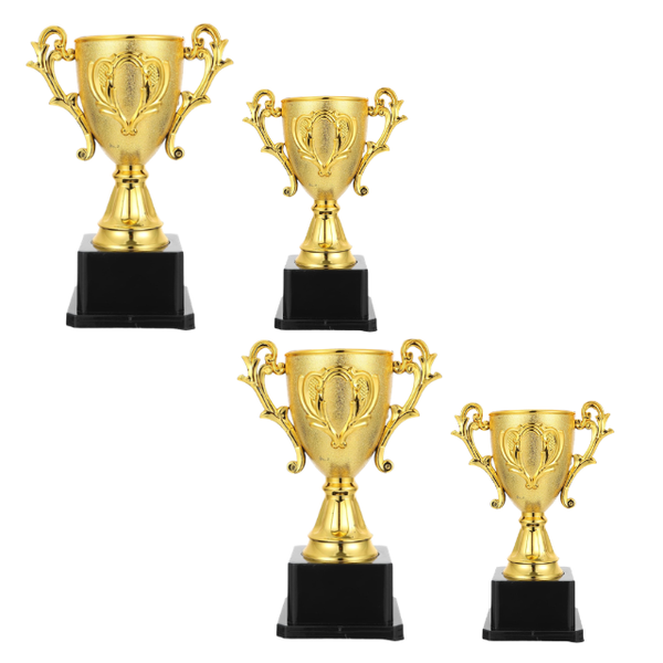 4PK Elegant Gold Award Trophy Cup - Achievement Trophy 18x13cm &amp; 14.5x10cm