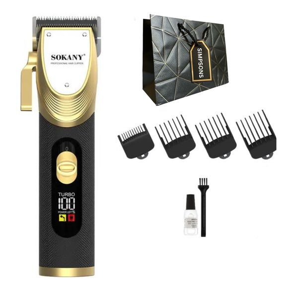 Sokany - Professional Hair Clipper with LED Display &amp; Luxury Simpsons Bag