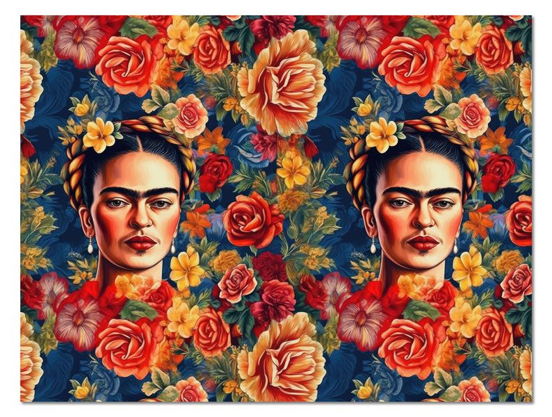 Disposable Paper Placemat Set: Frida Kahlo's Roses