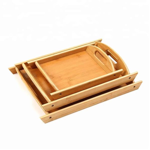 Bamboo Wooden Tray- 3 Piece
