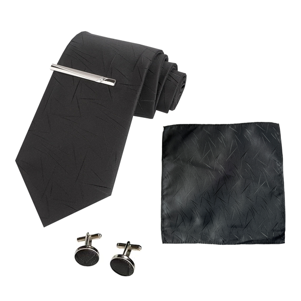 Men's Tie Gift Set Luxury Necktie Pocket Square Handkerchief Cufflinks