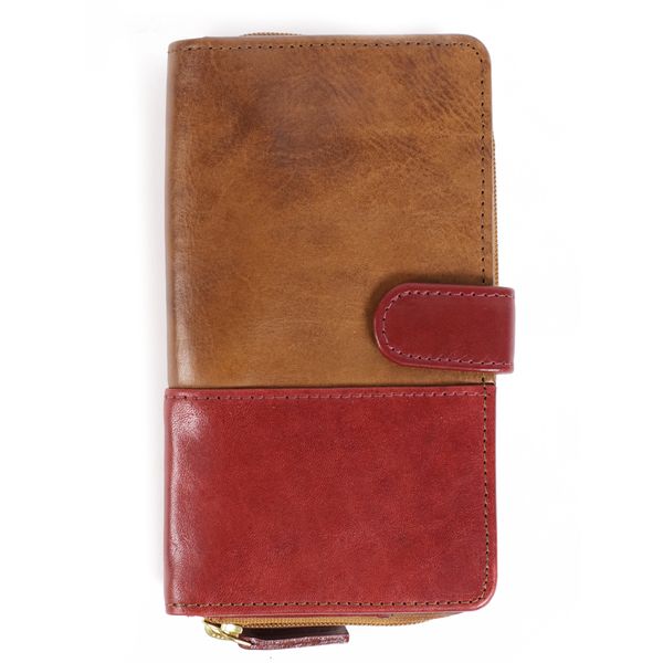 Nuvo NL01 Red/Cappuccino Genuine Leather Ladies Purse
