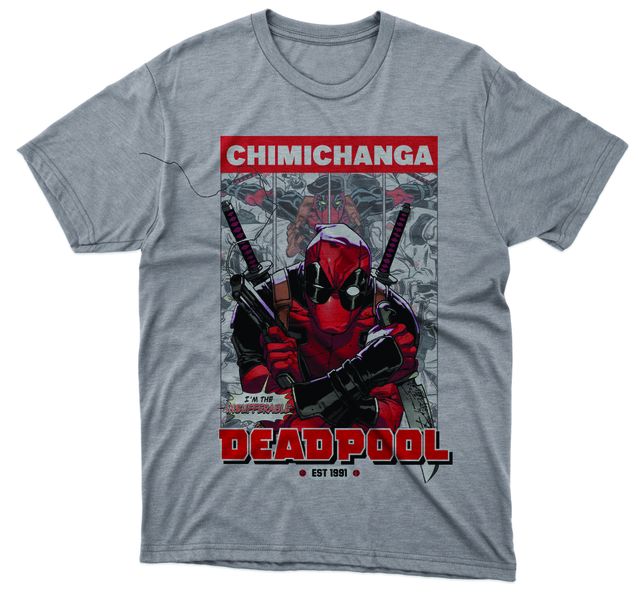 Deadpool - chimichanga - MENS grey melange T-shirt