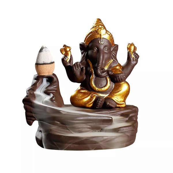 Waterfall Smoke Ganesha Incense Holder Burner- Backflow Incense Burner