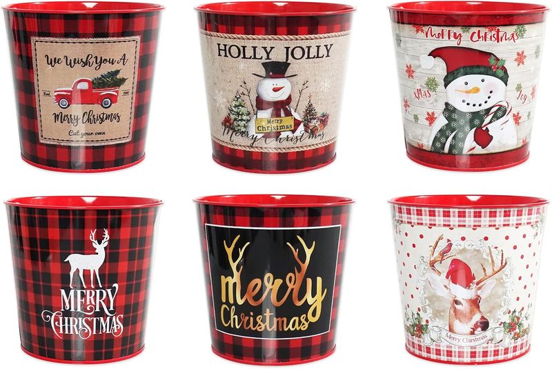 Round Christmas Garden Planter Pots