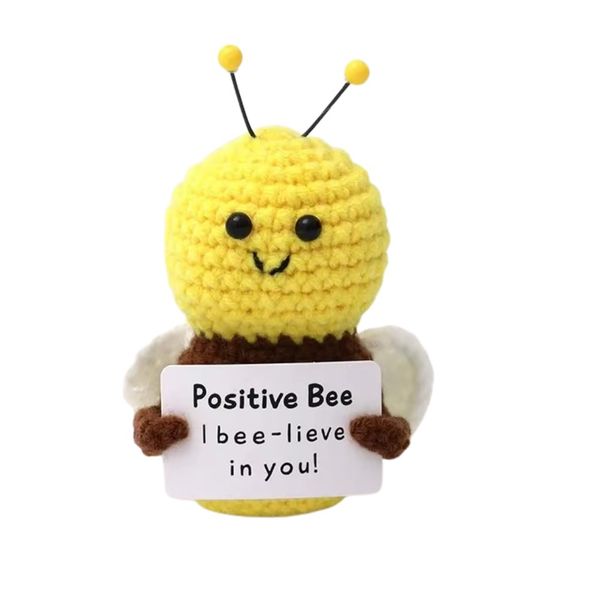 Handmade Knitted Bee With Card Home Decoration Crochet