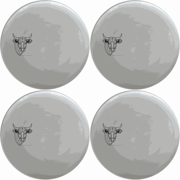 Nguni Cattle Cow Head Side Plate Set of 4 - Range 1