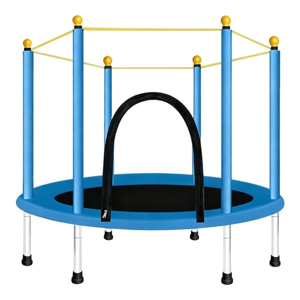 Kids Trampolines with Safety Enclosure Net Anti-Rust Coating Outdoor 1.37m