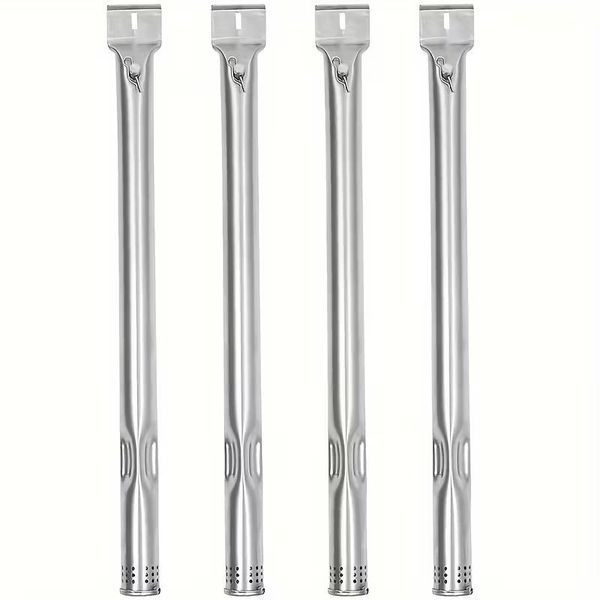 Camping 4pcs Braai Burner Tubes Stainless Steel Replacement Pipes (40cm)