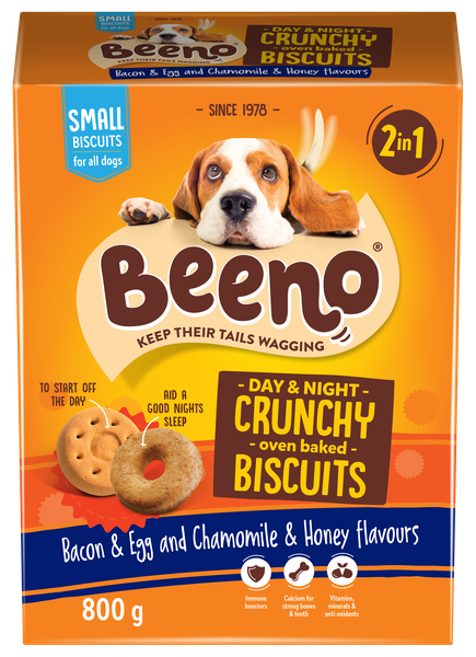 Beeno Small Duo Bacon &amp; Egg and Honey &amp; Chamomile Biscuits 800g