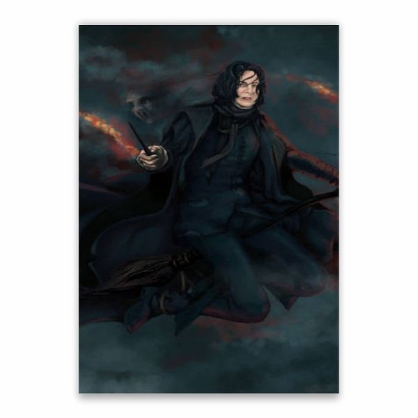 Severus Snape On Broomstick Poster - A1