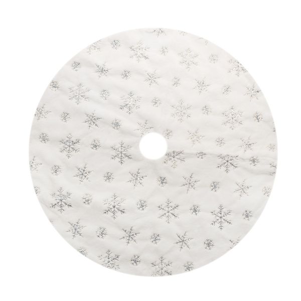 Martha Stewart Silver Sequin Snowflake Christmas Tree Skirt