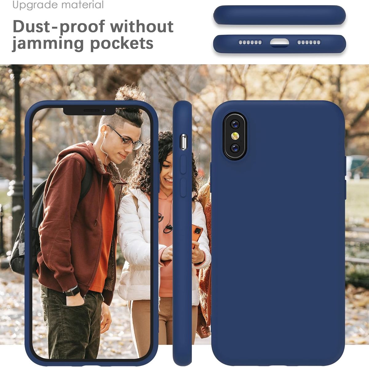 Liquid Silicone Back Case Compatible with Iphone Xs Max -Blue