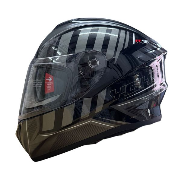Yohe 981 Shinny Grey/Black Gloss Helmet image
