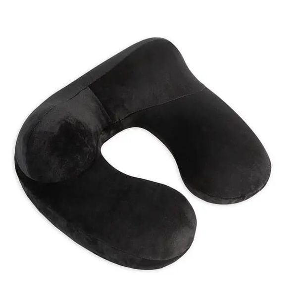 Portable Inflatable U Shape Solid Memory Foam Massage Travel Neck Pillow